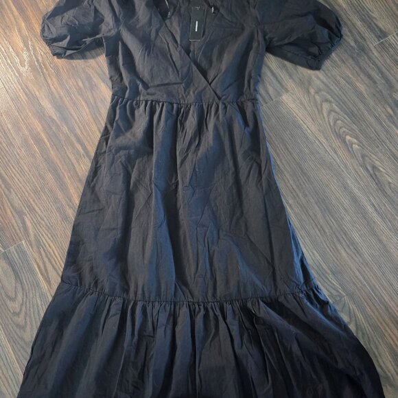 LULUS Peasant/Boho Style 100% Cotton Black Maxi Dress NWT/SIZE S - Picture 1 of 7